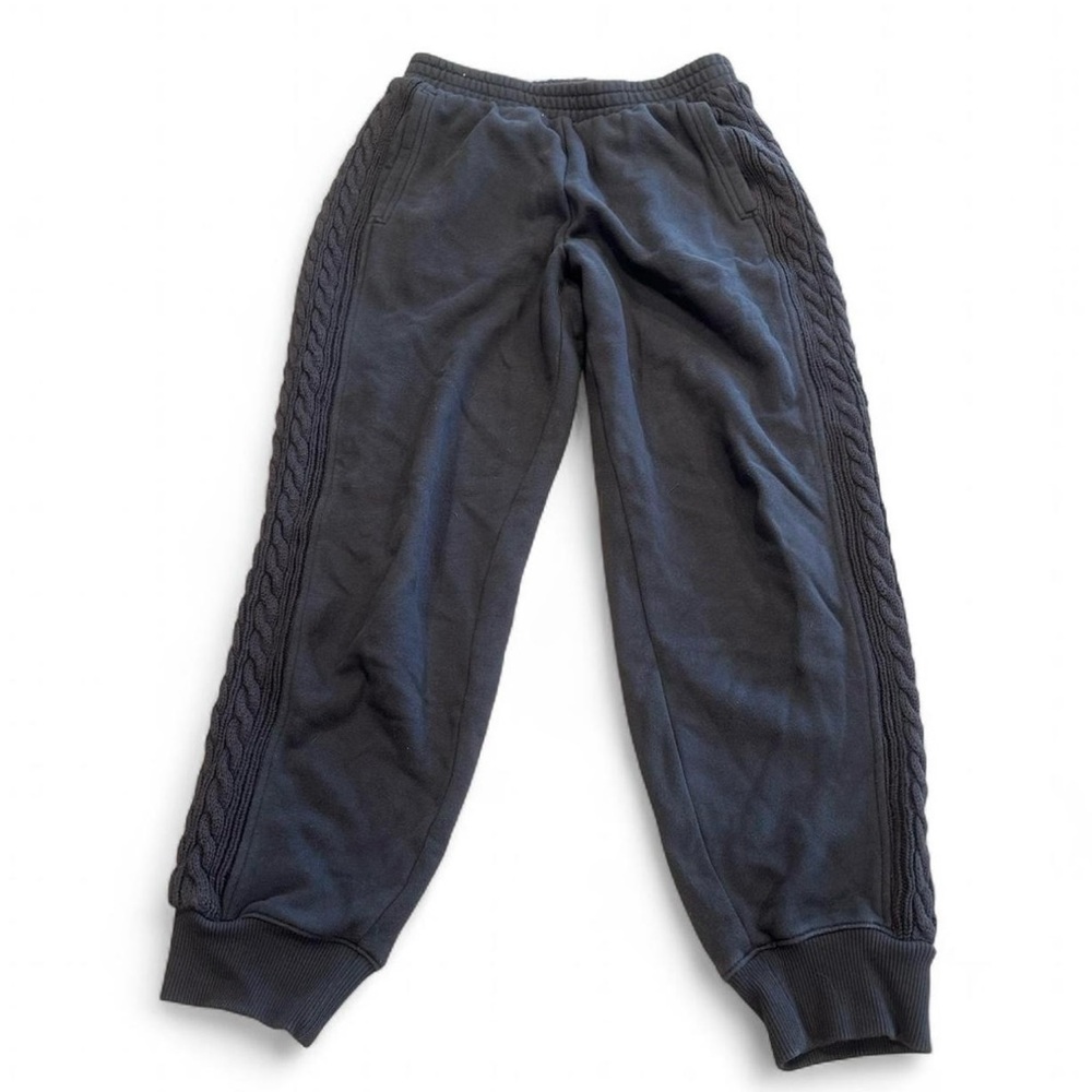 Aerie Cable Knit  Gray Jogger Lounge Pant M  Slash Pocket Drawstring Waist Chill